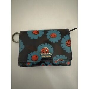 Kate Spade NY Floral Snap Wallet Place For License And To Hang Keys